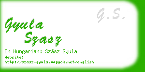 gyula szasz business card